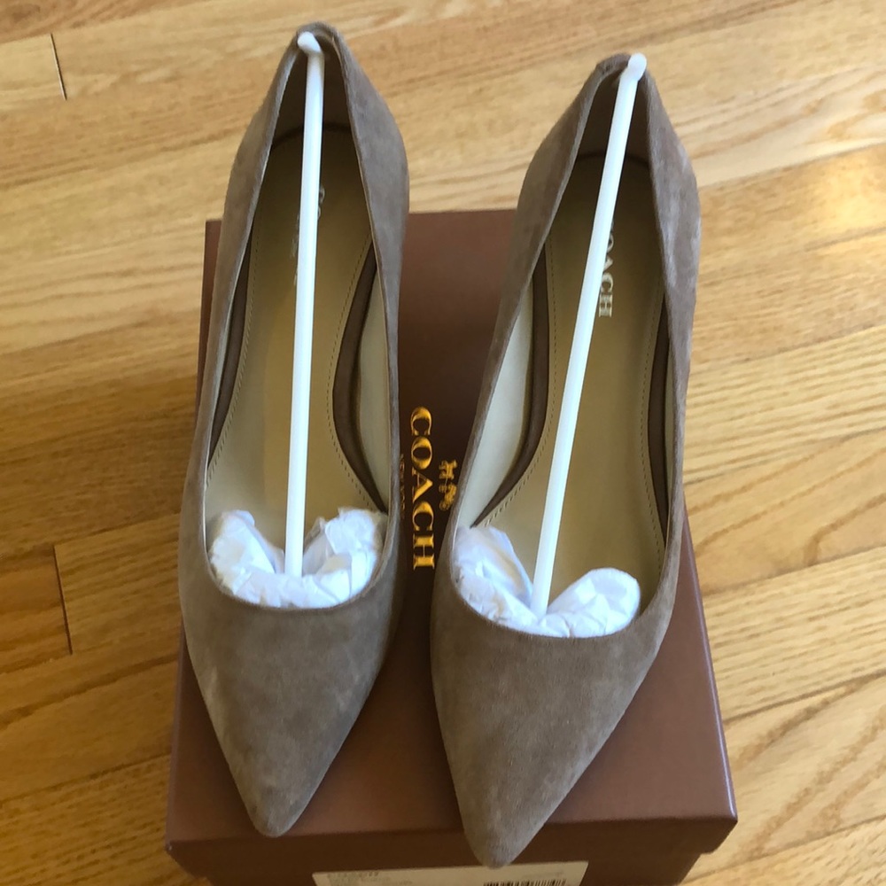 Coach Suede Heels - Stone Size 7B